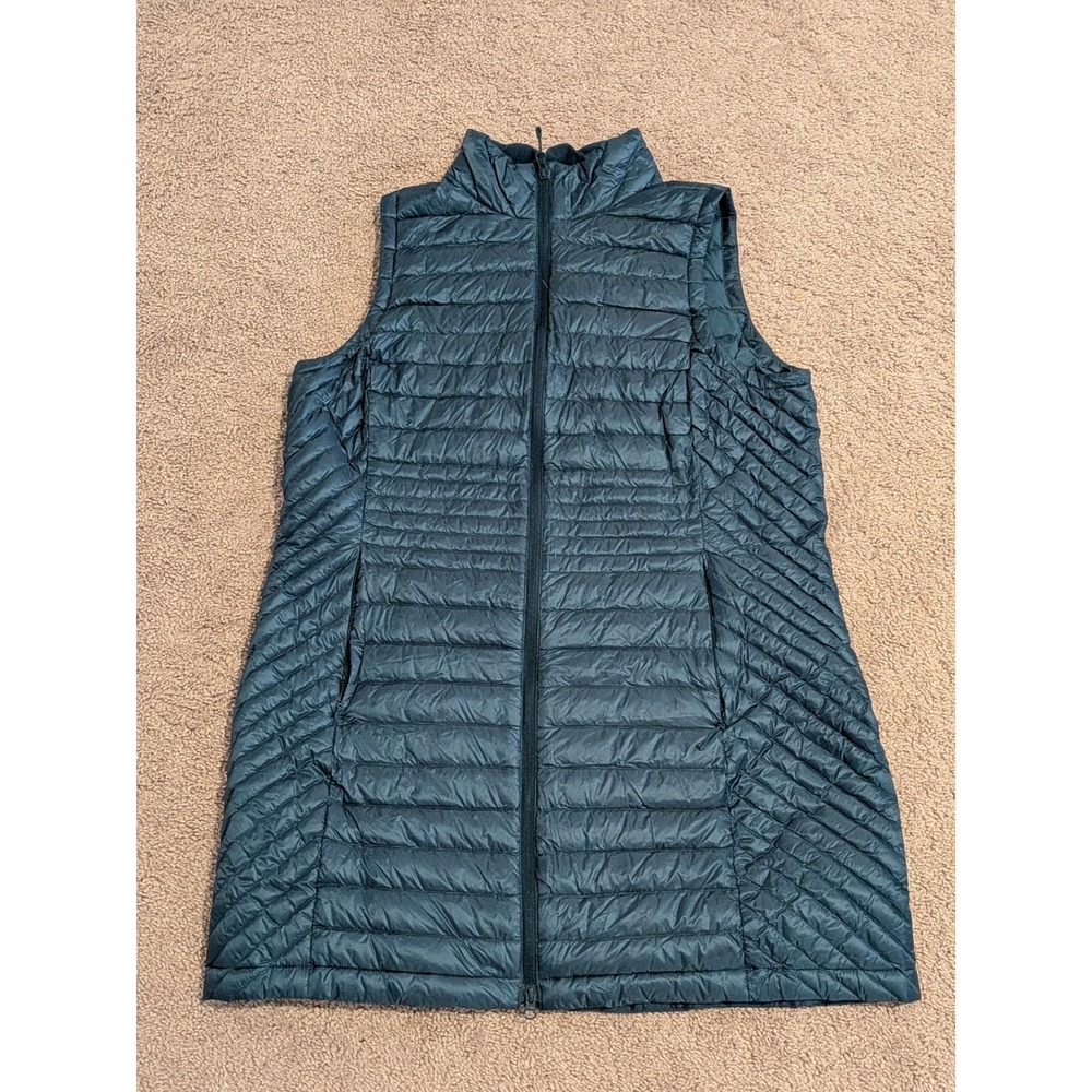 Duluth Trading Co Women's Down Right Long Vest Deep Lake Blue XL NWT Puffer